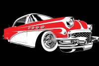 3 colour vector car - 
	White Grey and Red layered
