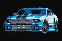 3 colour vector car - 
	Dark Blue, cyan, white layered
